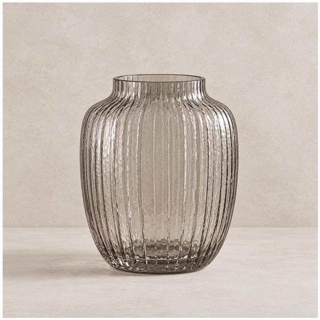 Ribbed Smoked Glass Vase by TOG & TOG